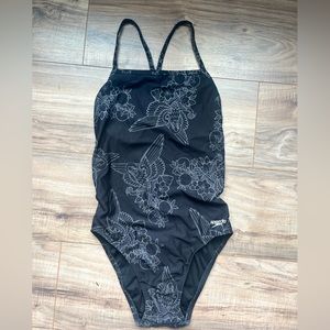 Black Printed Speedo Suit